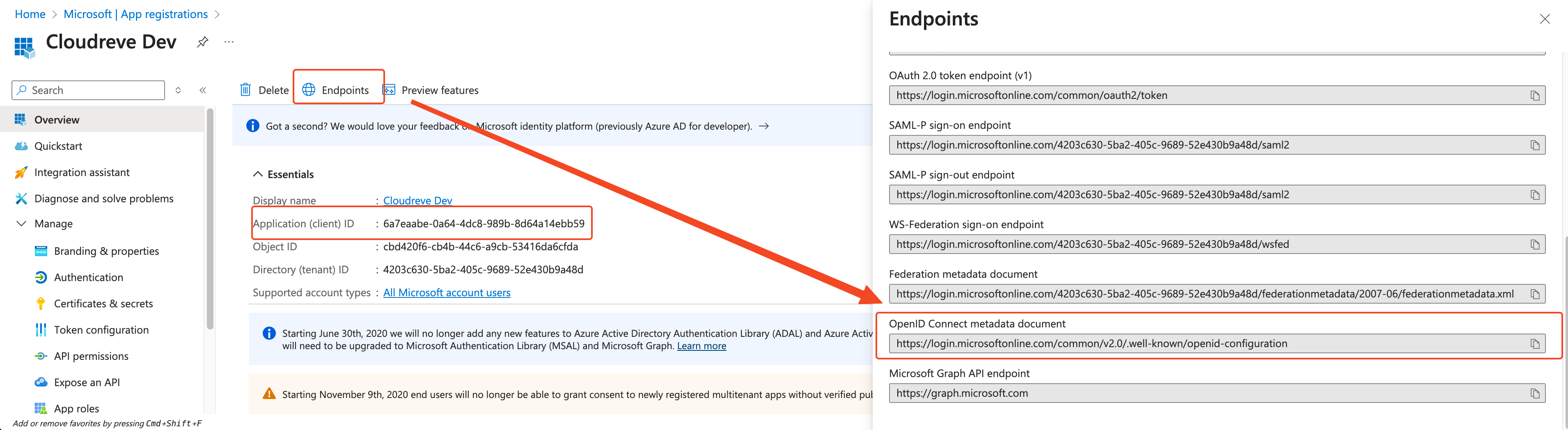 Configure client ID